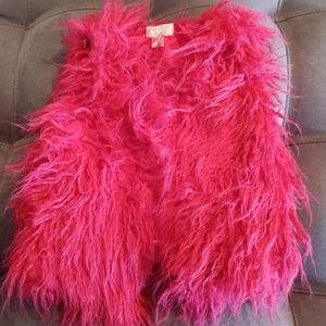 Girl's Faux Fur Hot Pink Vest